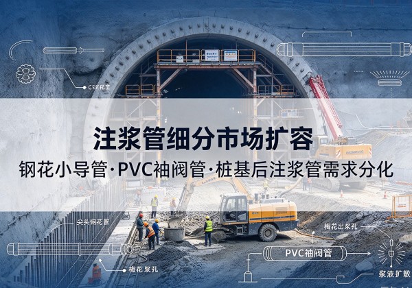 宜良注浆管细分市场扩容，隧道钢花小导管、PVC 袖阀管、桩基后注浆管需求分化